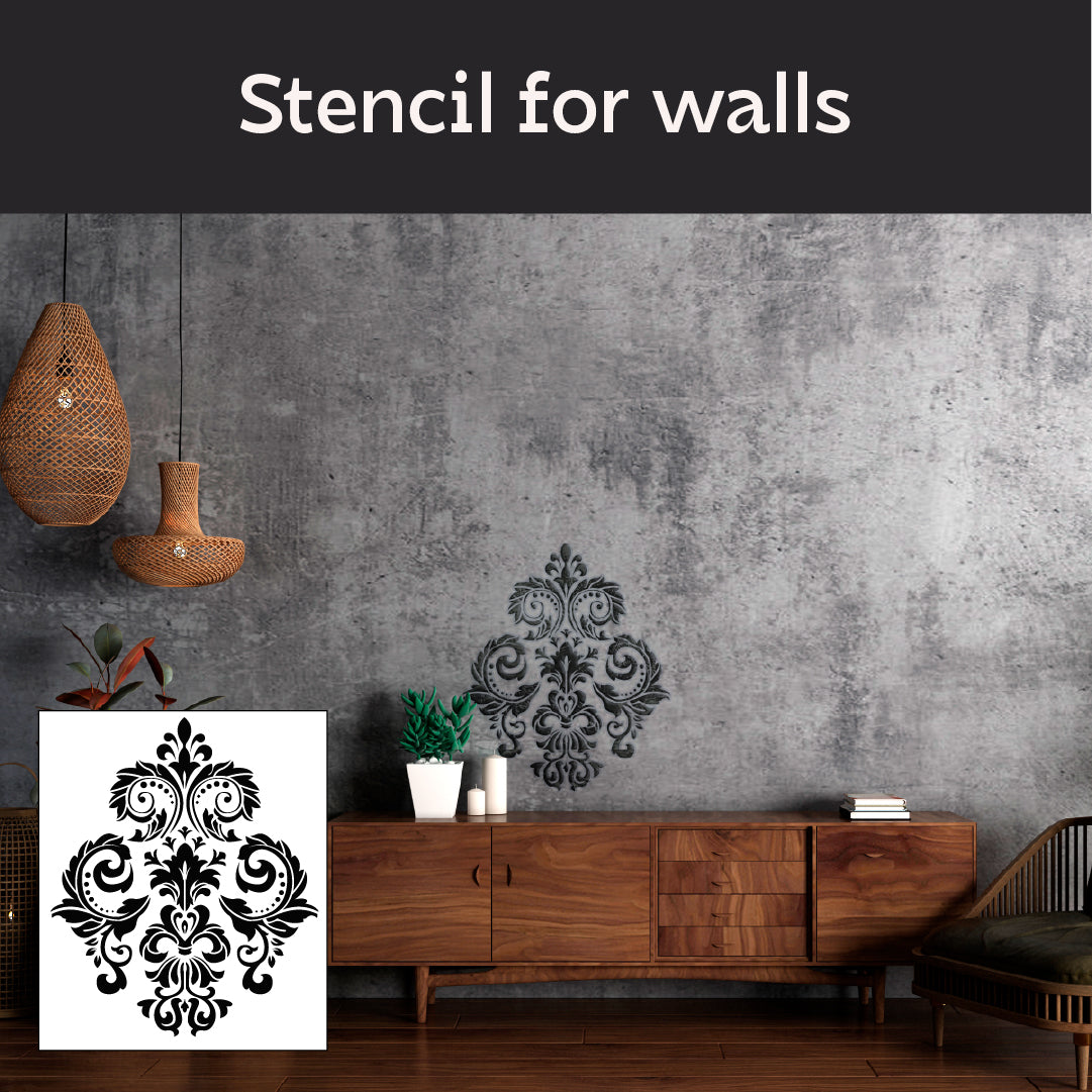 Professional stencil DFA Damascus for stylish wall decoration 0.3-1 mm (D00073)