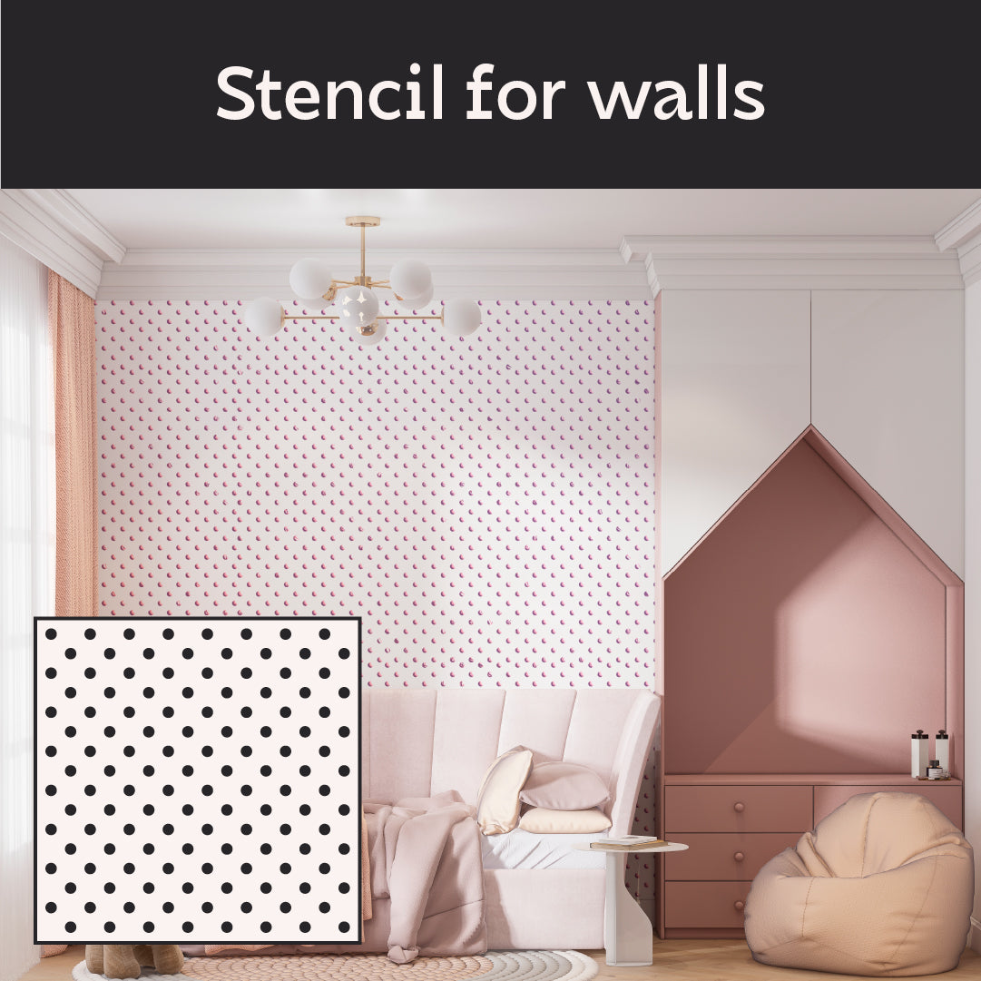 Stencil DFA Dots: Ideas for decorating a children's room 0.3-1 mm (E00067)