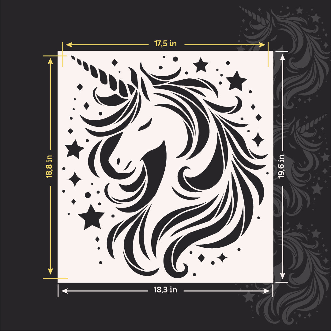 Bright stencil DFA Unicorn for the nursery - easy paint and plaster! 0.3-1 mm (E00072)