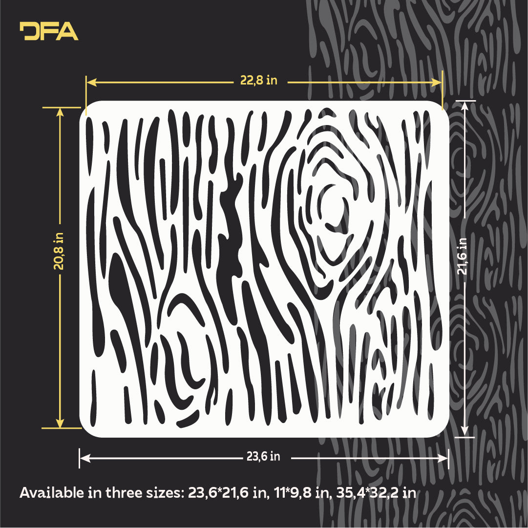 The natural beauty of wood bark on your walls with the DFA Tree Bark Texture 0.3-1 mm stencil (F00022)