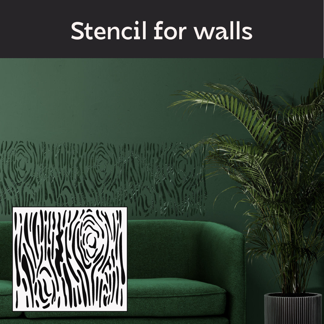 The natural beauty of wood bark on your walls with the DFA Tree Bark Texture 0.3-1 mm stencil (F00022)