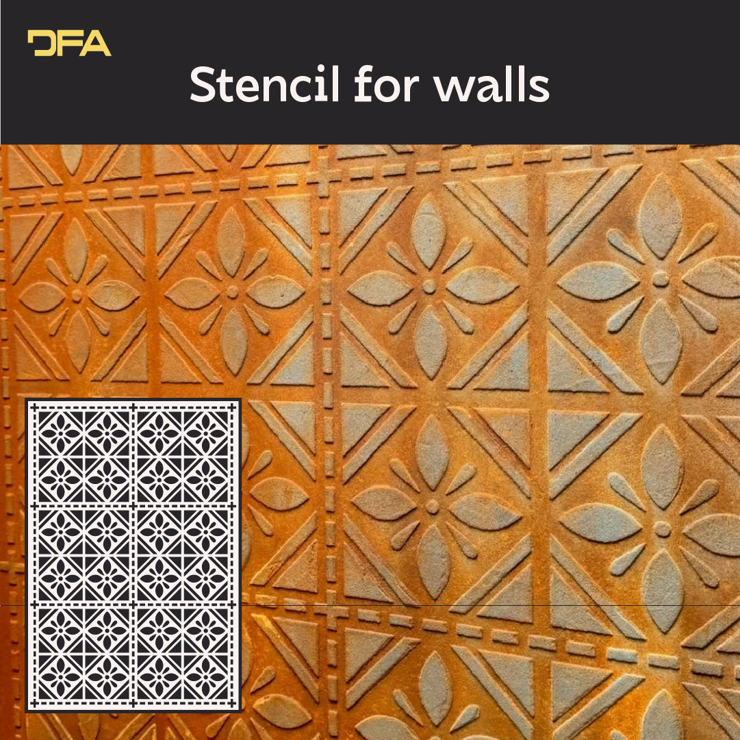 Geometric stencils DFA: Stylish ornaments for walls 0.3-1 mm (G00152)