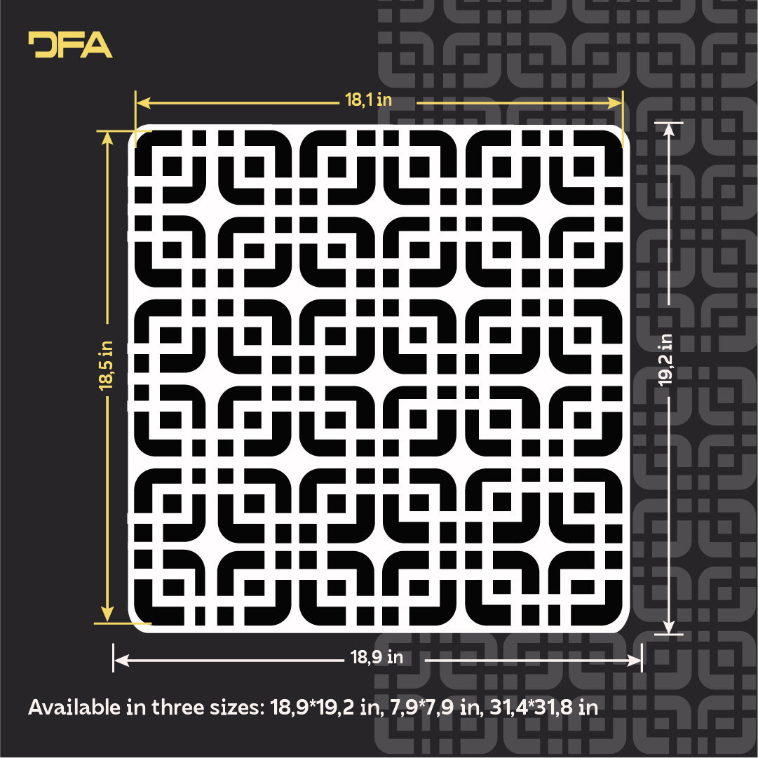 Create modern designs easily with the DFA Geometric Pattern 0.3-1 mm stencil (G00162)