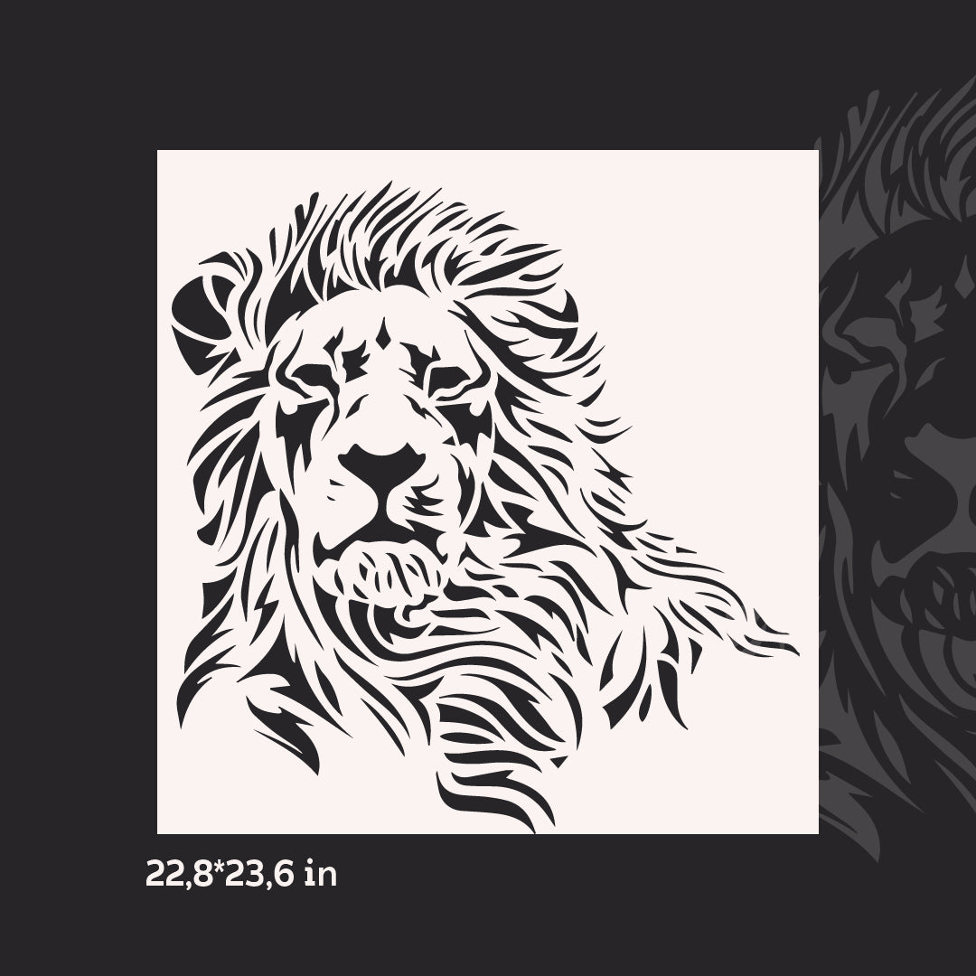 Stencil Lion DFA animals for walls for plaster and paint 0.3-1 mm (J00055)