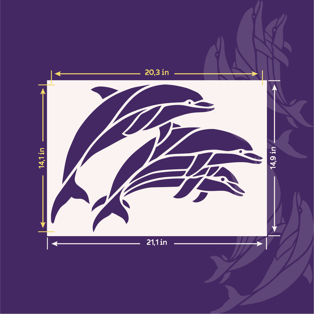 Create a vibrant nautical design with the DFA Dolphins Stencil 0.3-1mm (J00059)