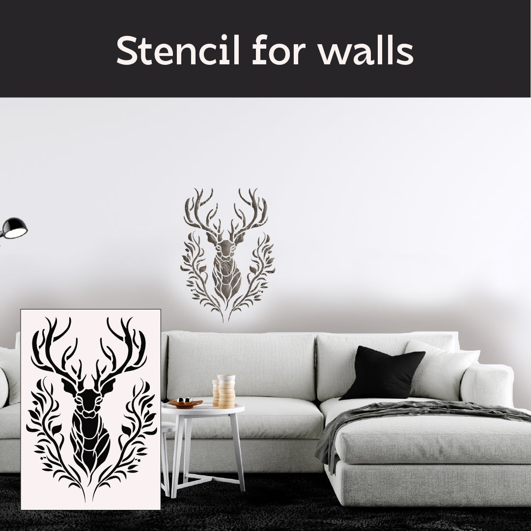DFA Deer Stencil – trendy wall decor in a natural style 0.3-1 mm (J00072)