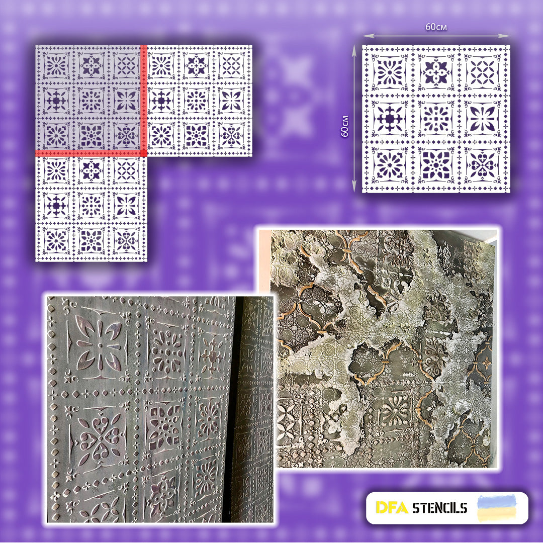 Stencil DFA Square patterns for plaster and paint 0.3-1mm (K00003)