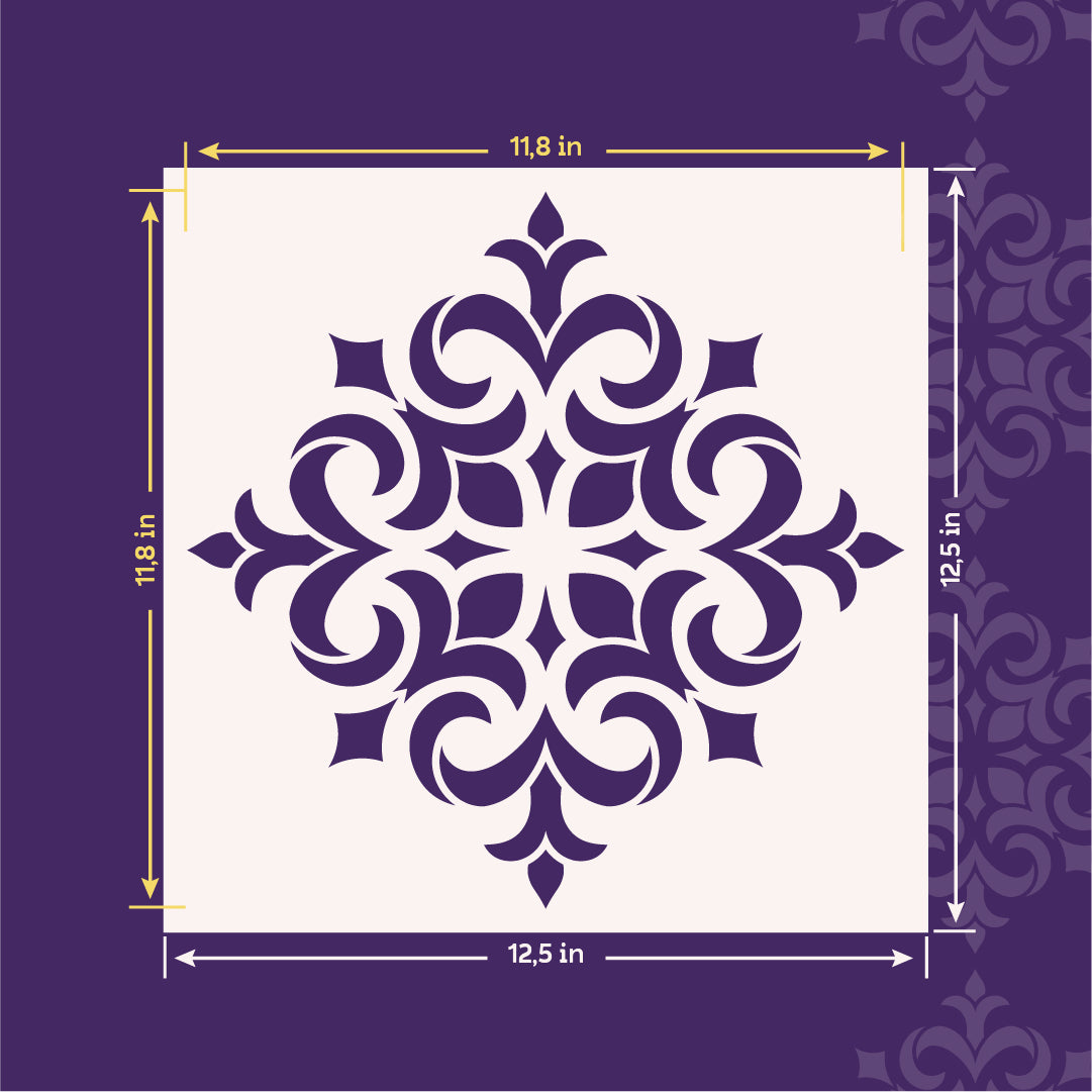 Exclusive ornament with DFA stencil Square pattern 0.3-1 mm (K00120)