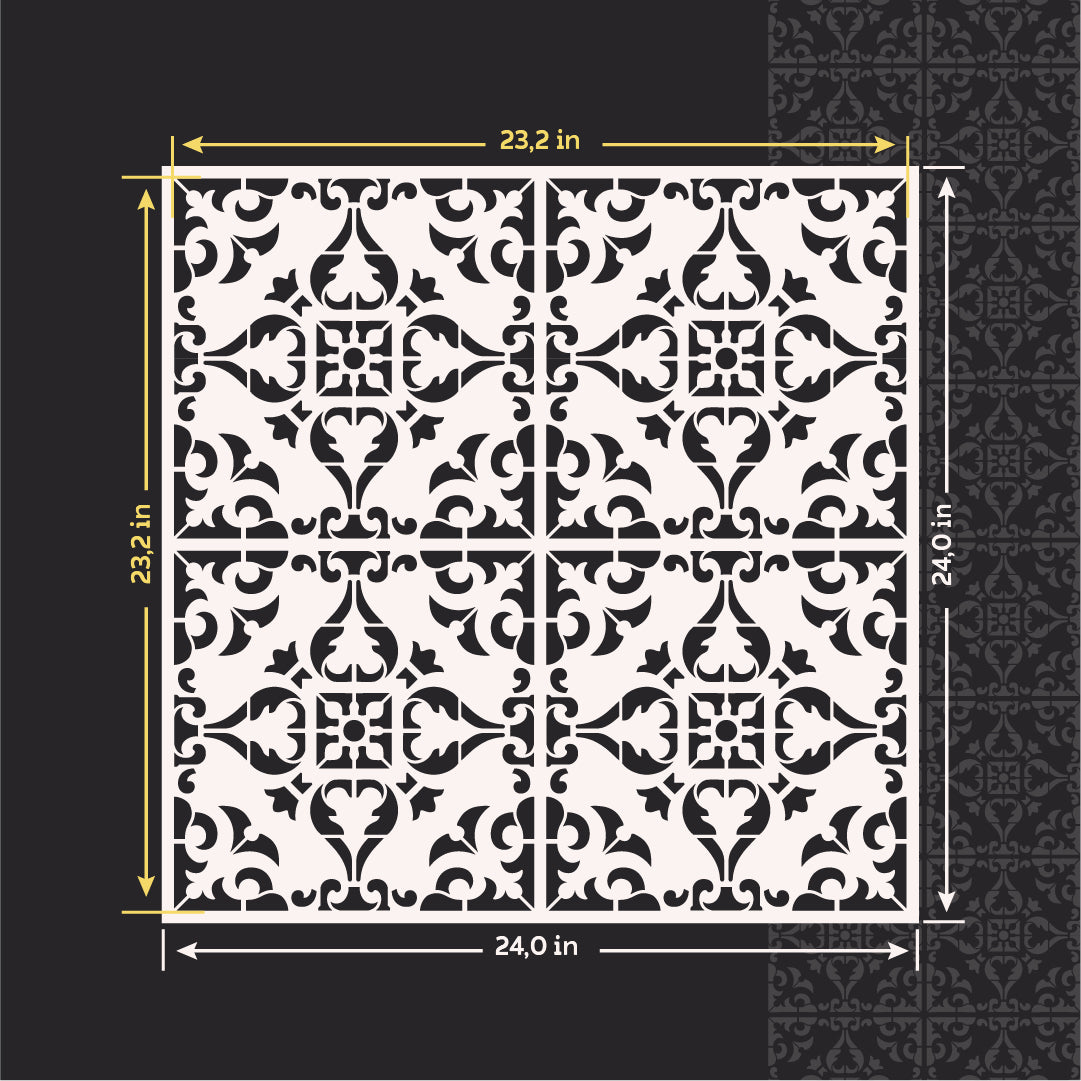 Easy decoration: reusable stencil DFA - square ornament 0.3-1 mm (K00129)