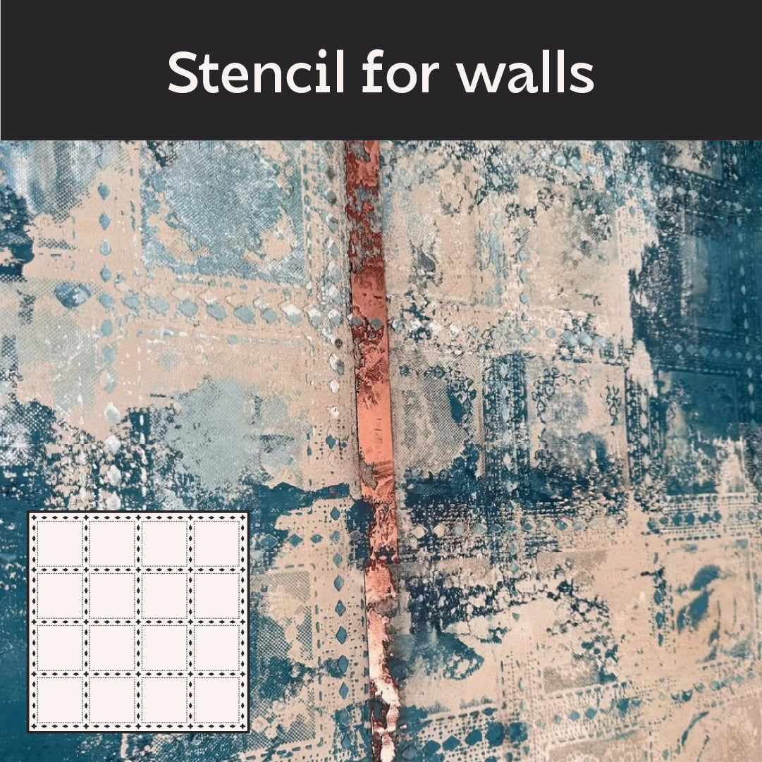 Stylish square stencil DFA - easy to create a pattern on walls 0.3-1 mm (K00131)