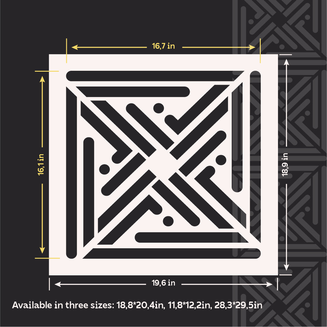 Update your interior with the DFA Square Pattern stencil – easy and effective 0.3-1 mm (K00132)