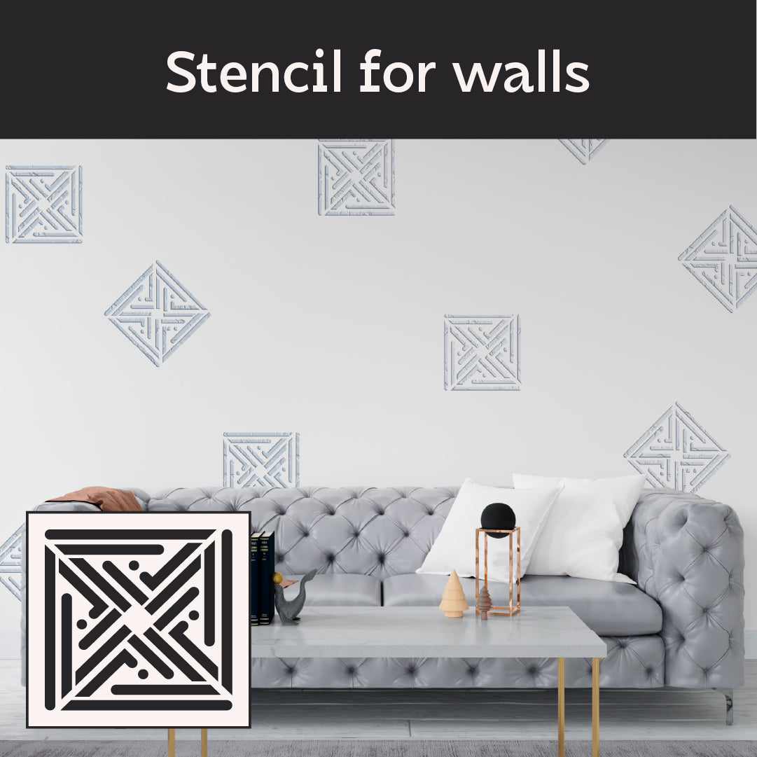 Update your interior with the DFA Square Pattern stencil – easy and effective 0.3-1 mm (K00132)