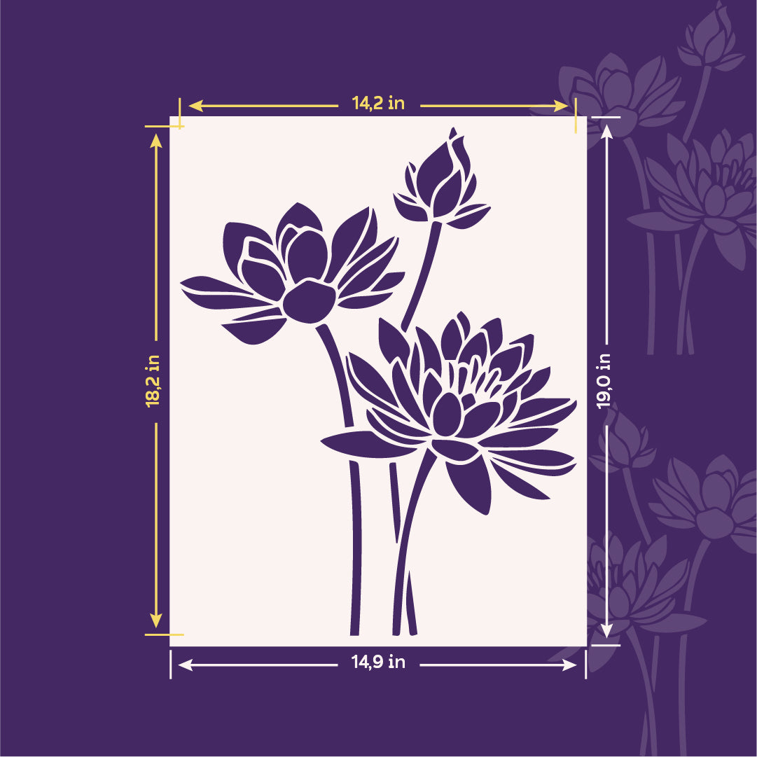 Create an atmosphere of calm with DFA Stencil Lotus 0.3-1 mm (P00164)