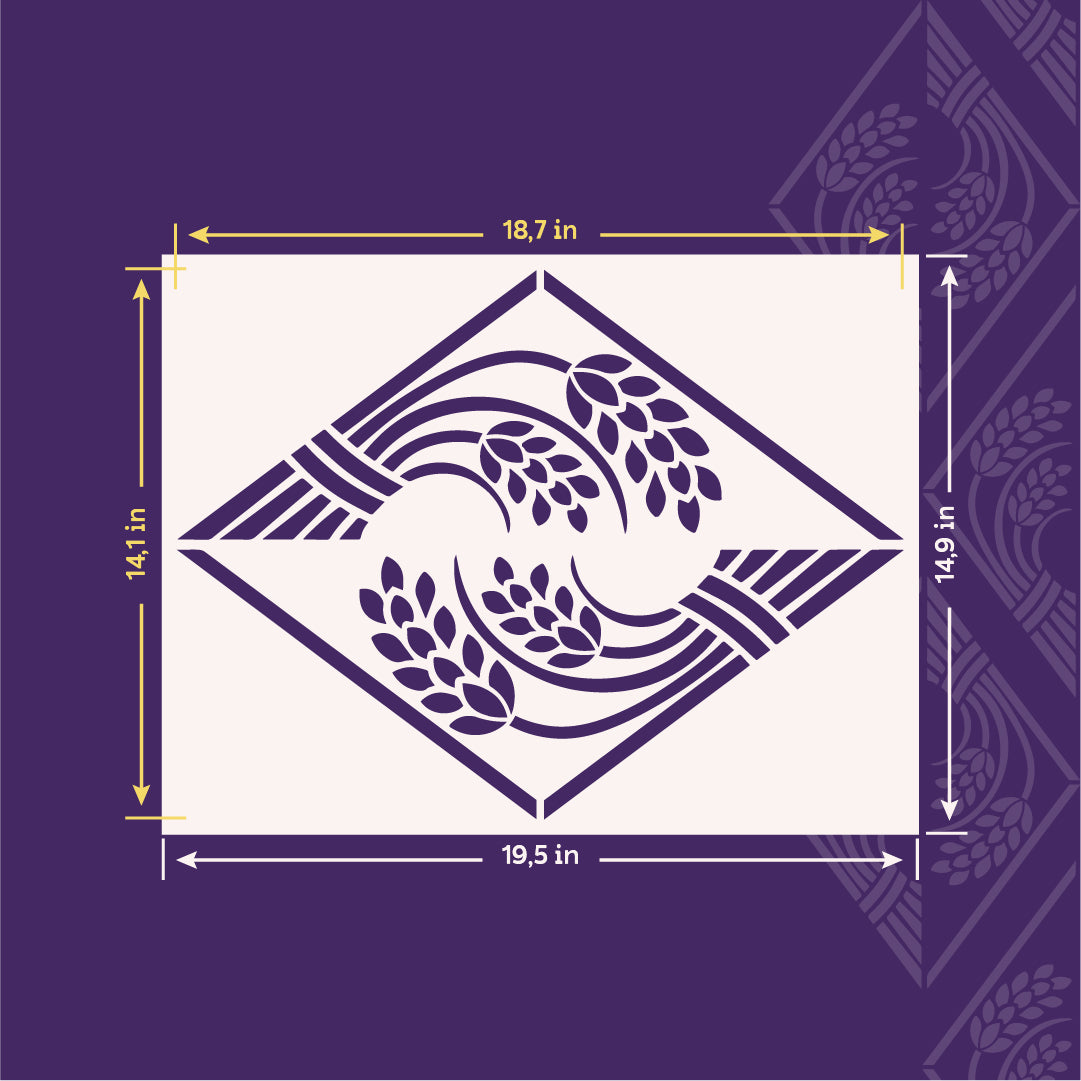 Stencil DFA Spikelets — lightness of natural patterns for stylish decor 0.3-1 mm (P00166)