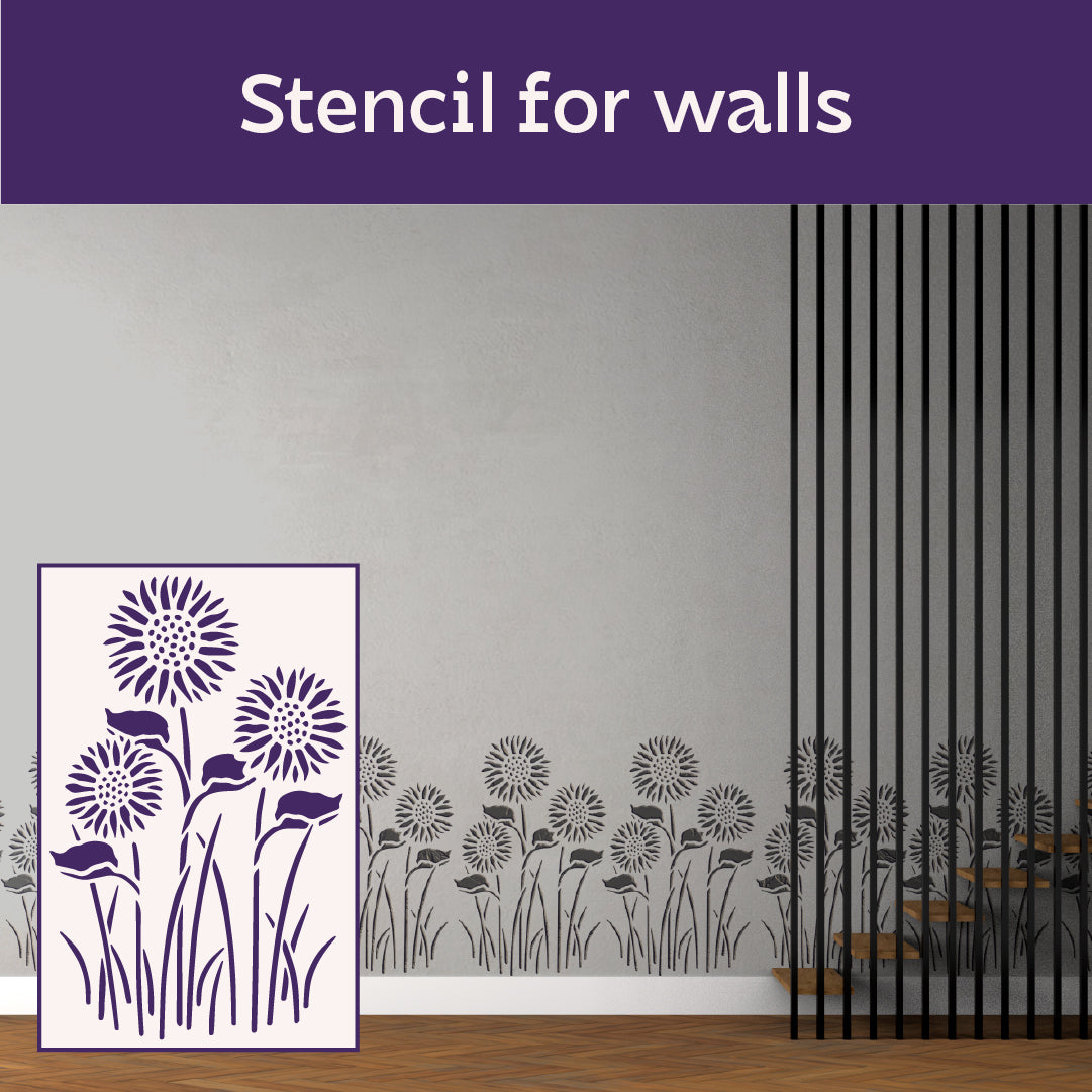 Stencil DFA Nature with wildflowers for natural wall decor 0.3-1 mm (P00168)