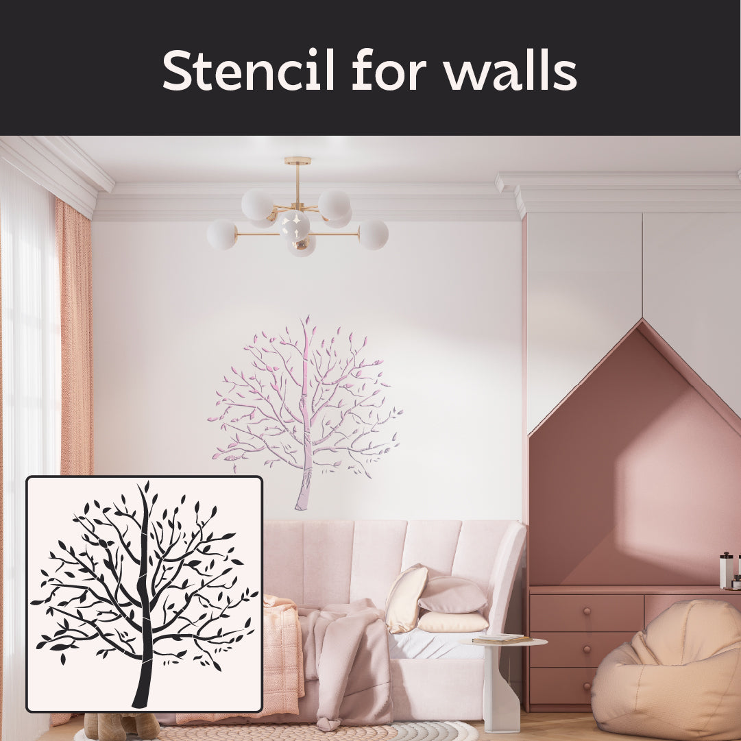 DFA Stencil Tree with Leaves: Add natural harmony and comfort to your home 0.3-1 mm (P00171)