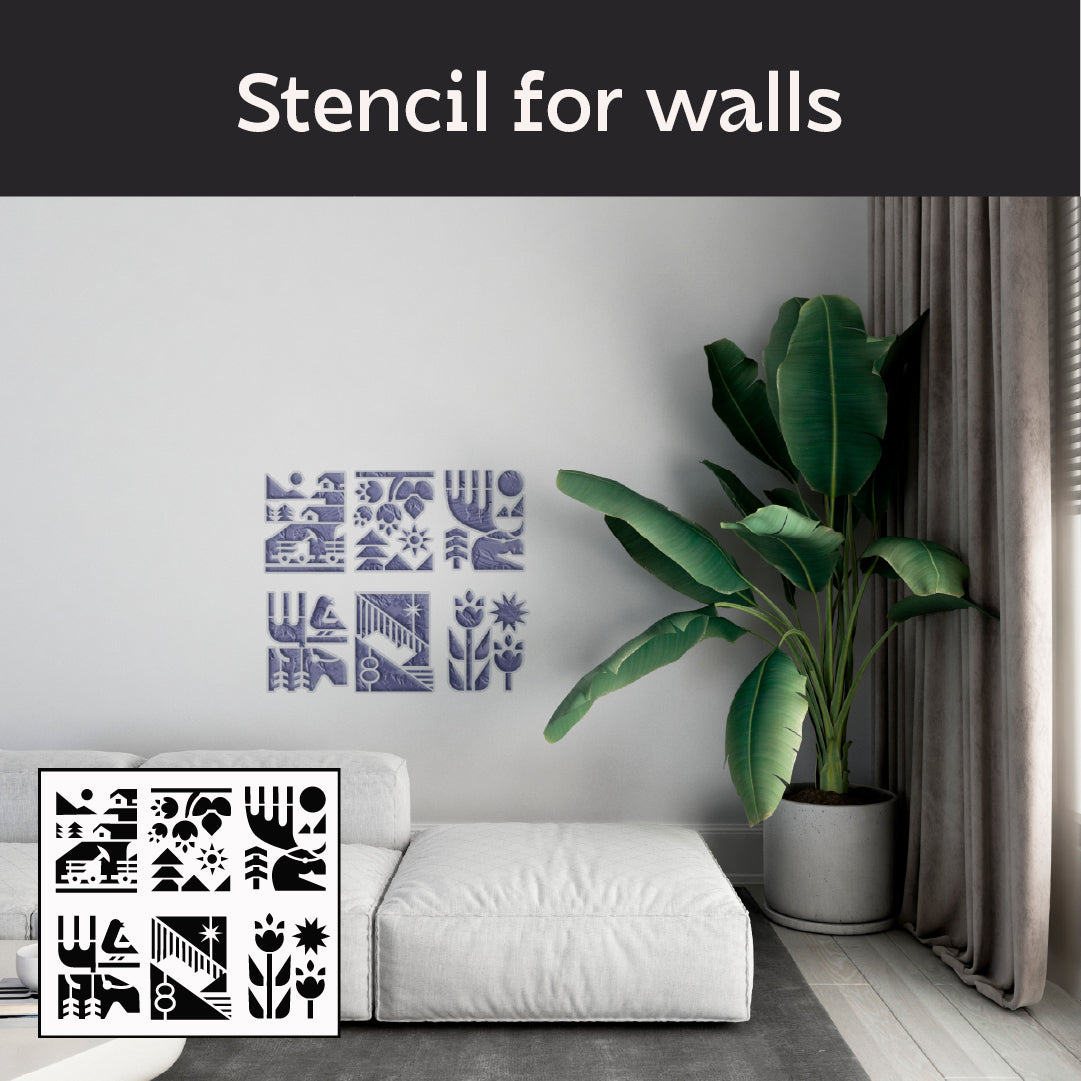 DFA Ethnic Natural Motifs Stencil: Easy Application, Professional Result 0.3-1 mm (P00172)