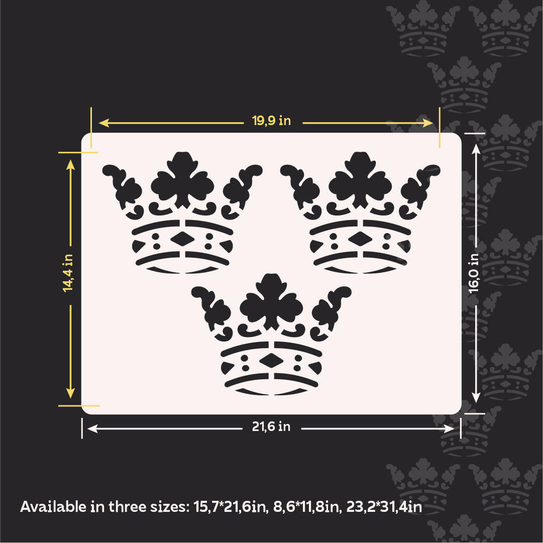 DFA Stencil Oriental Pattern Crown: Luxurious Wall Decor 0.3-1 mm (V00085)