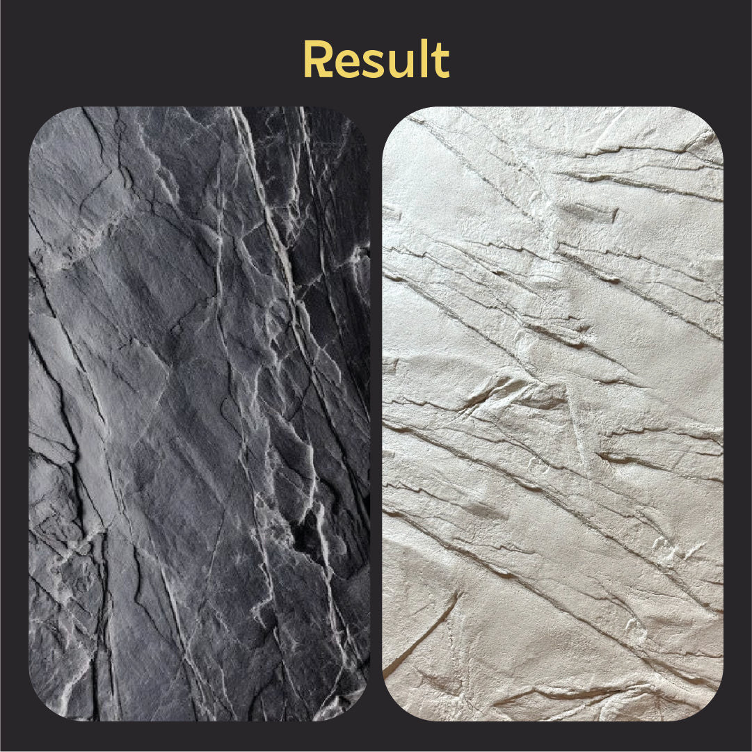 Silicone impression/stamp for decoration DFA Transcarpathian slate 1 with handle, thickness 15 mm (W00046)