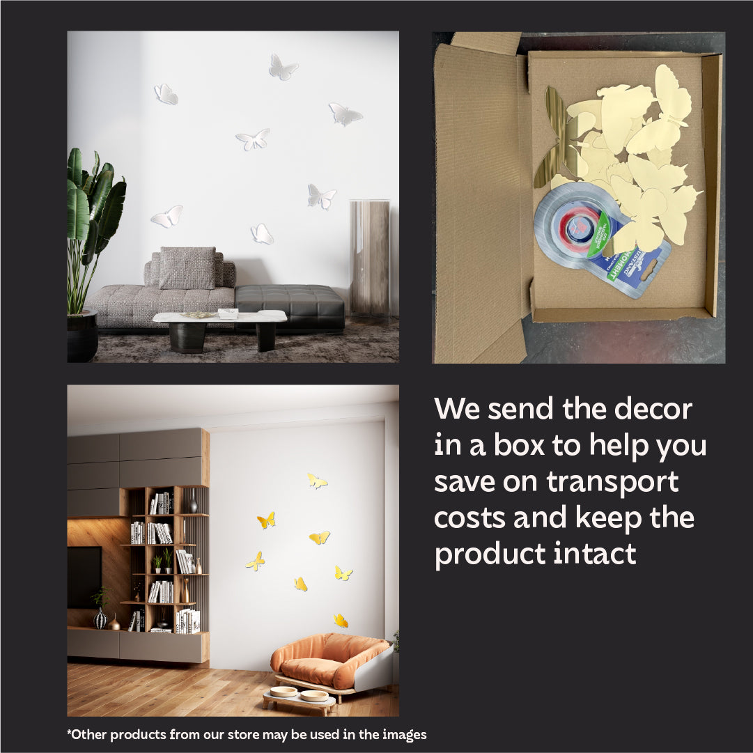 Mirror decor Butterflies DFA: Update your interior in minutes! 7 pcs (YA00002)