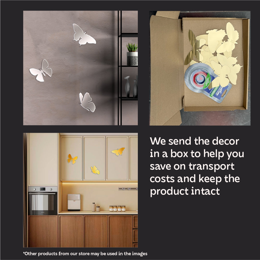 Mirror Butterflies DFA: Add lightness and light to your space, 3 pcs (YA00003)