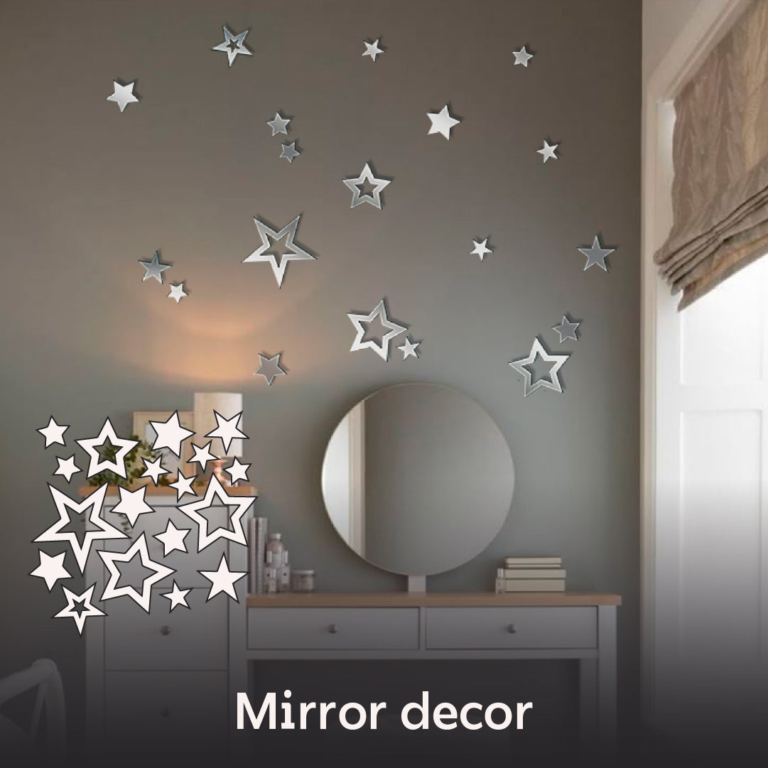 Mirror decor DFA Stars: bright accent and visual increase of space, 18 pcs (YA00007)