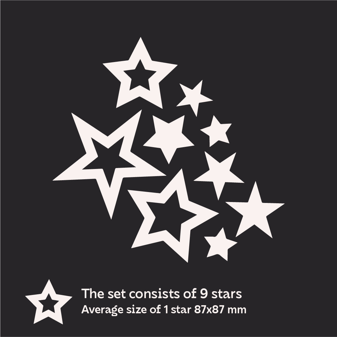 Create a unique interior with DFA Stars mirror decor, 9 pcs (YA00008)