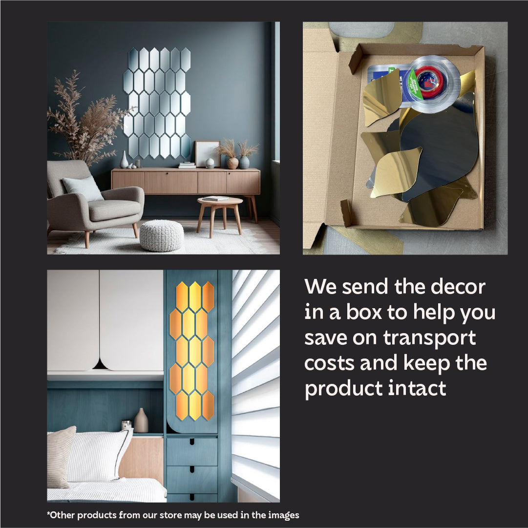 Geometric Magic: DFA Mirror Honeycombs Visually Expanding Space 15pcs/30pcs (YA00011)