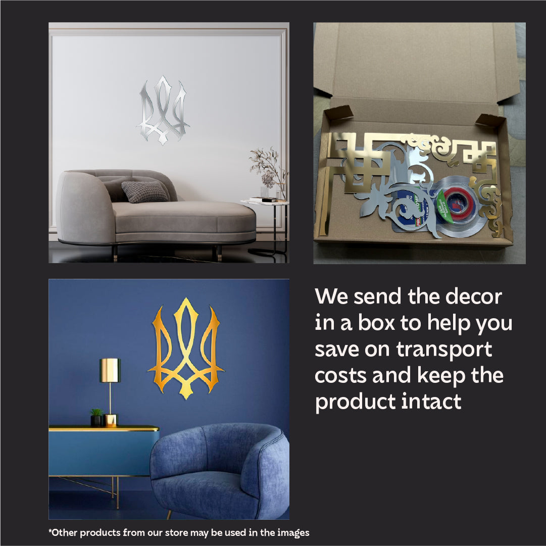 Ukraine in every detail: Stylish mirror Trident for the interior (YA00014)