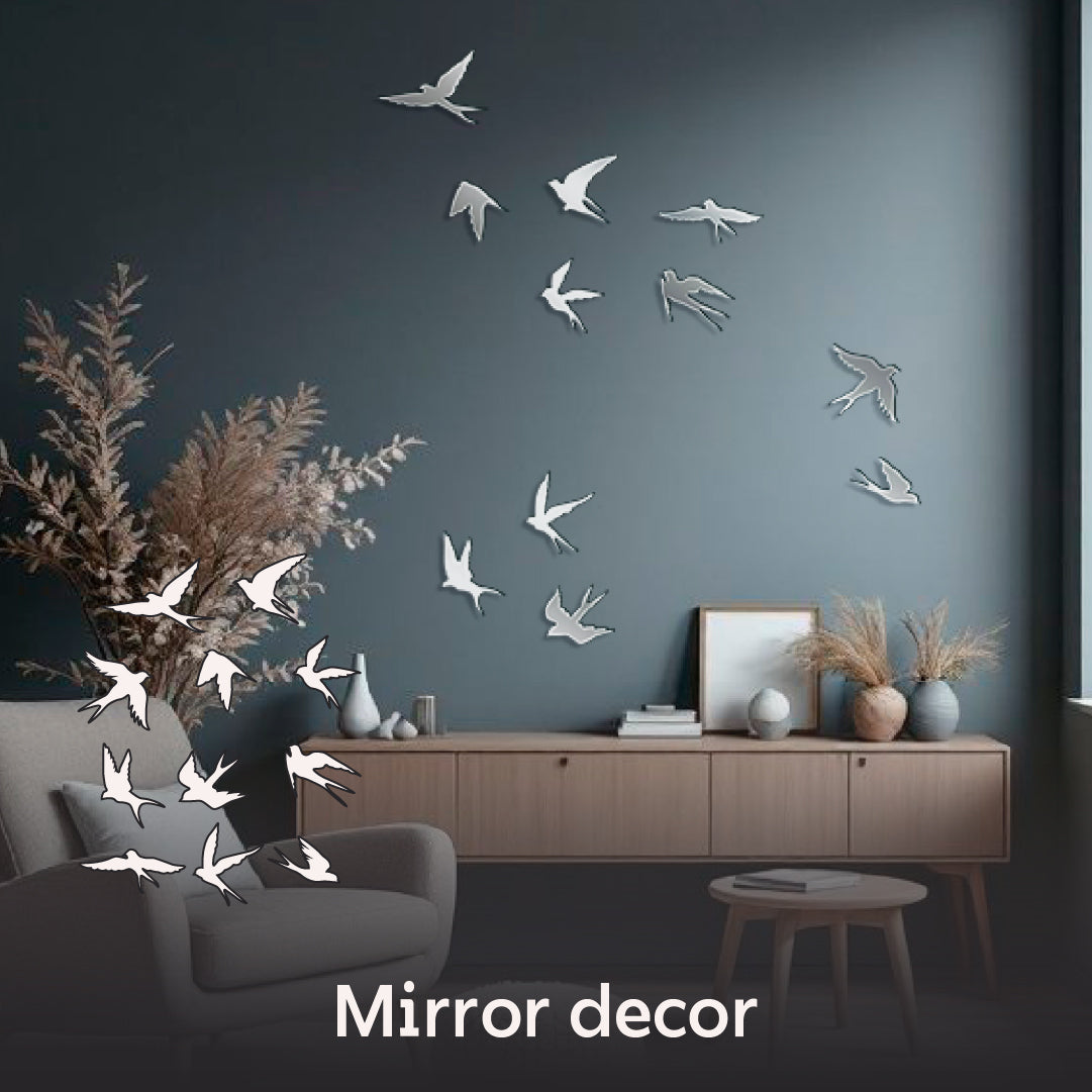 Create your own design: Mirror Birds for unique compositions, 11 pcs (YA00022)