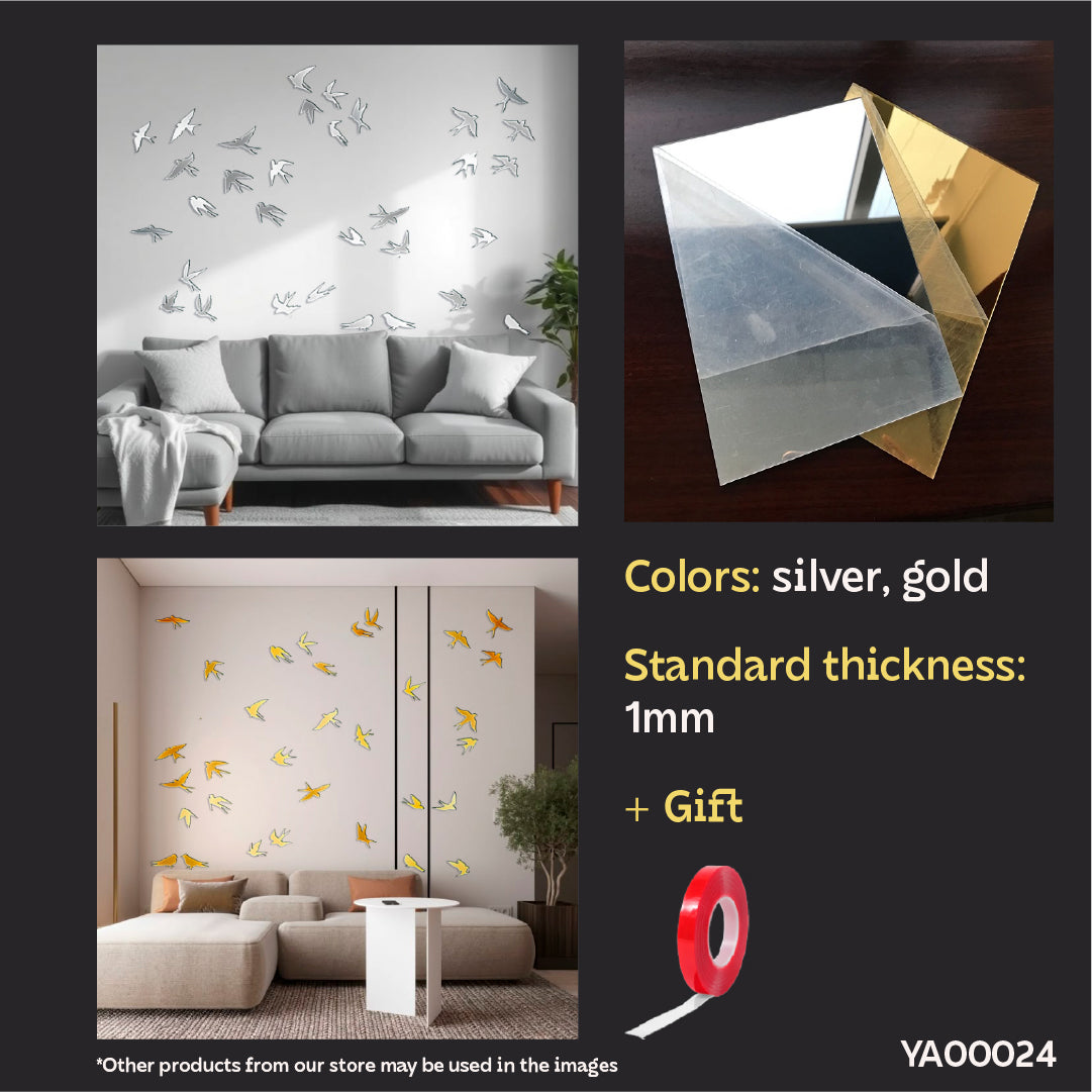 Discover new possibilities: Mirror decor Birds for unique solutions, 31 pcs (YA00024)