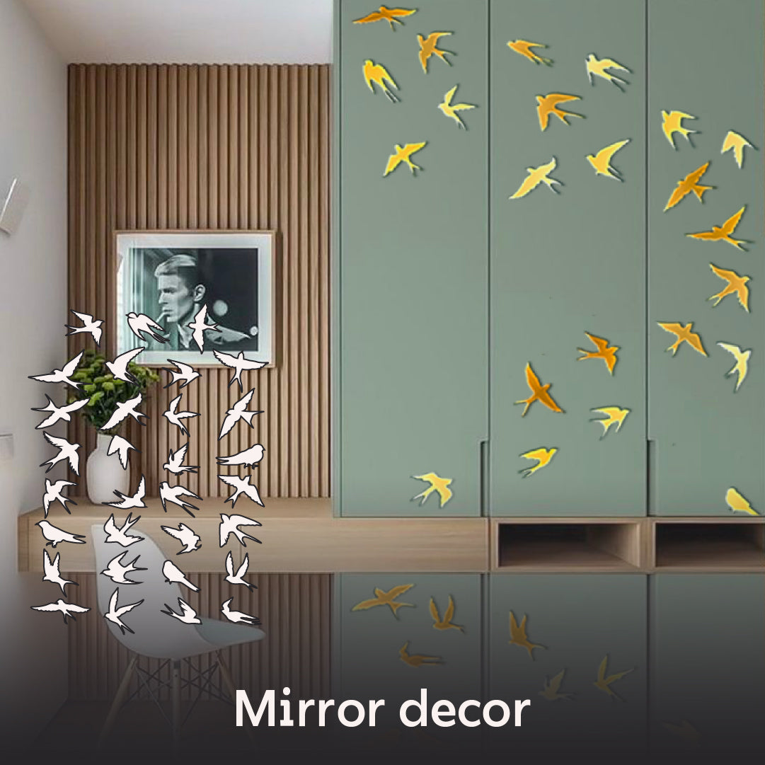 Discover new possibilities: Mirror decor Birds for unique solutions, 31 pcs (YA00024)