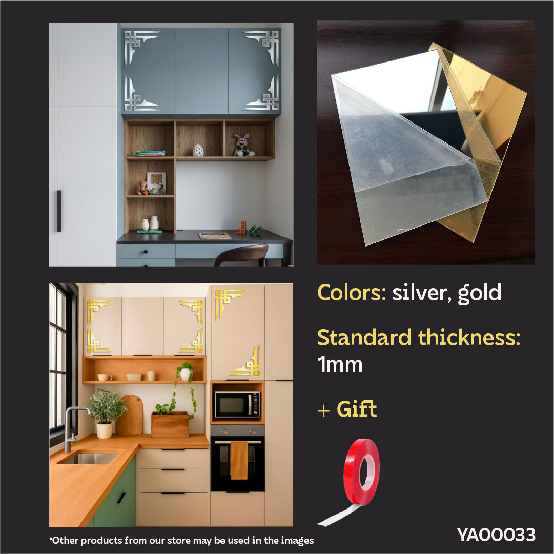 Exclusive Design: Top Quality Acrylic DFA Mirror Corner Pattern 2pcs/4pcs (YA00033)