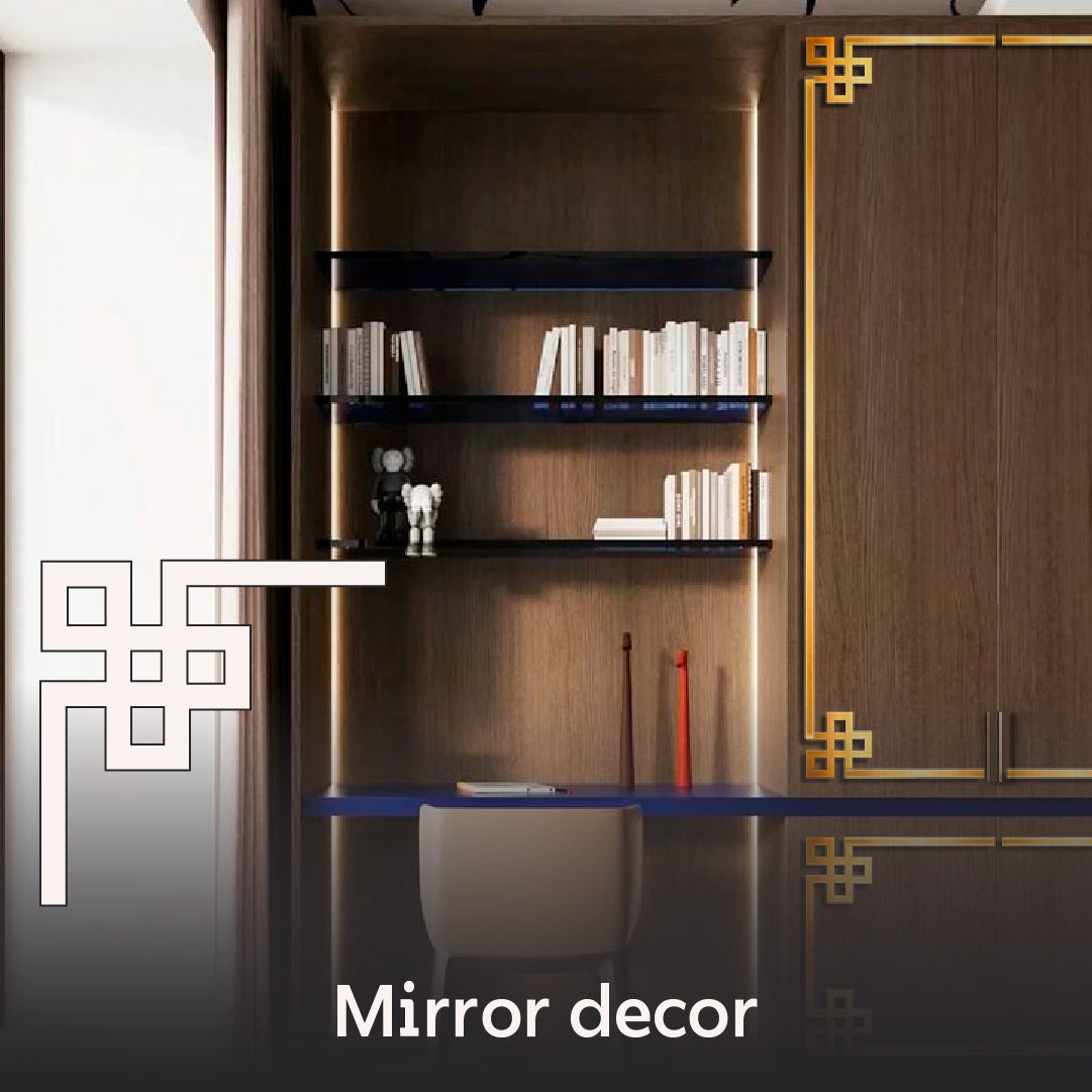 DFA Mirror Decor Corner Pattern - Visual Space Expansion and Style 2pcs/4pcs (YA00035)