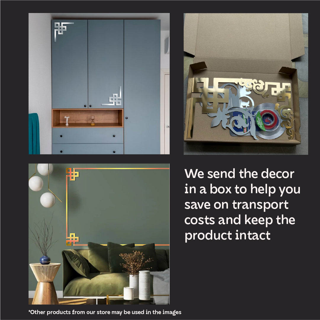 Create a unique interior with DFA Mirror Decor Corner Pattern 2pcs/4pcs (YA00036)