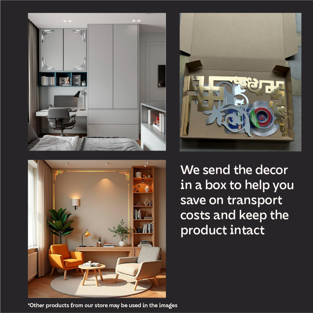 The Magic of Light in Your Interior: DFA Mirror Corner Patterns for Unique Design 2pcs/4pcs (YA00038)