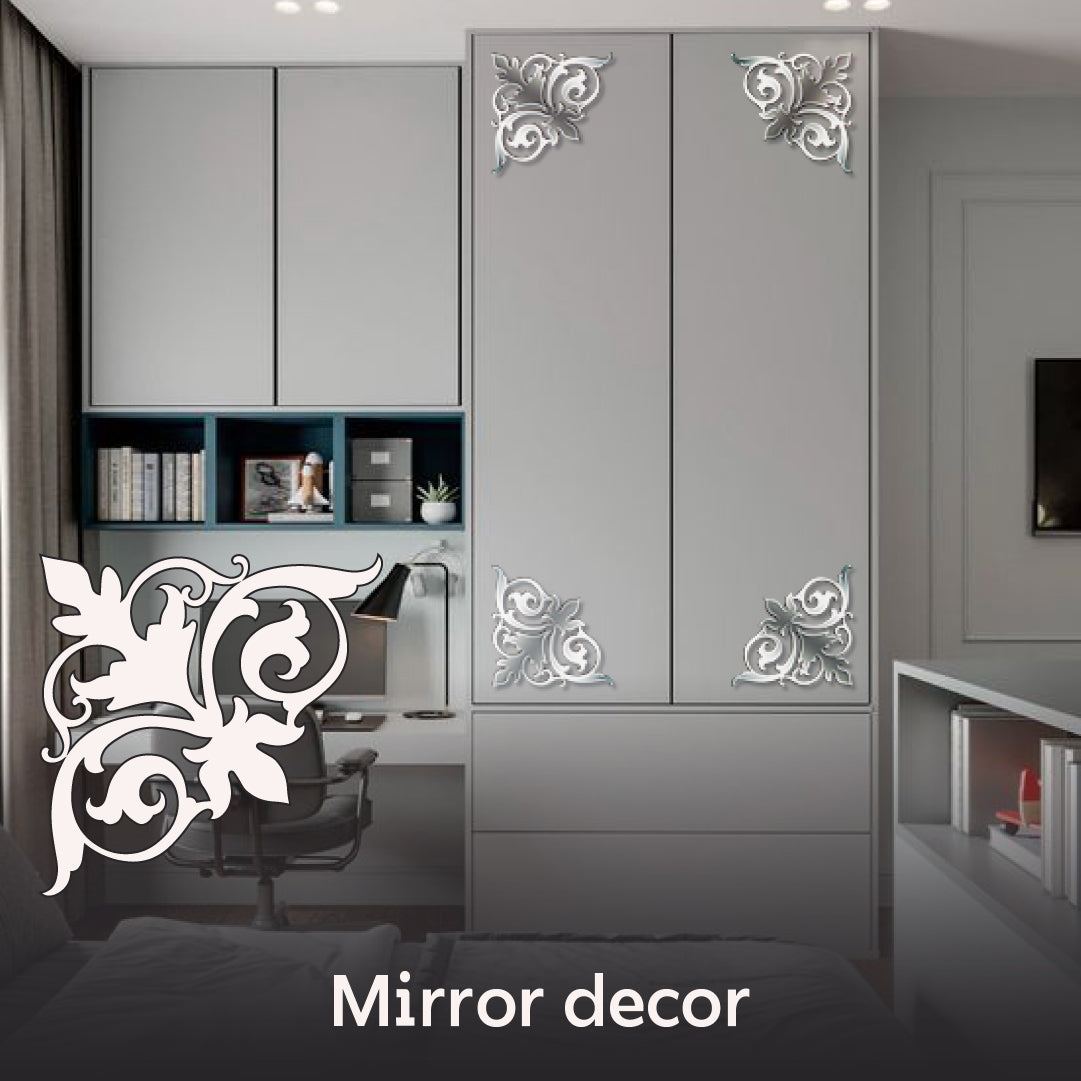 DFA Mirror Decor Corner Pattern - The Art of Details in Your Space 2pcs/4pcs (YA00040)