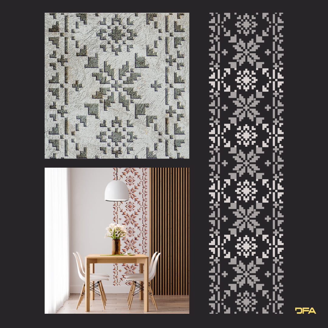 Embroidery on the facade: stencil DFA for decorative decoration of the exterior 0.3-1 mm (Z00065)