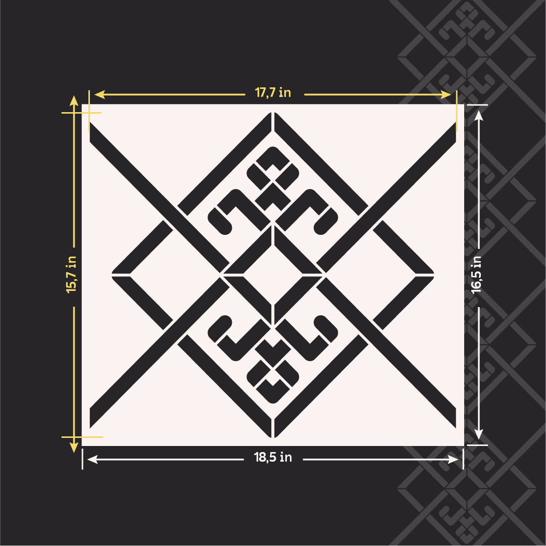 Ukrainian ornament: stencil DFA for decorative plaster and paint 0.3-1 mm (Z00075)