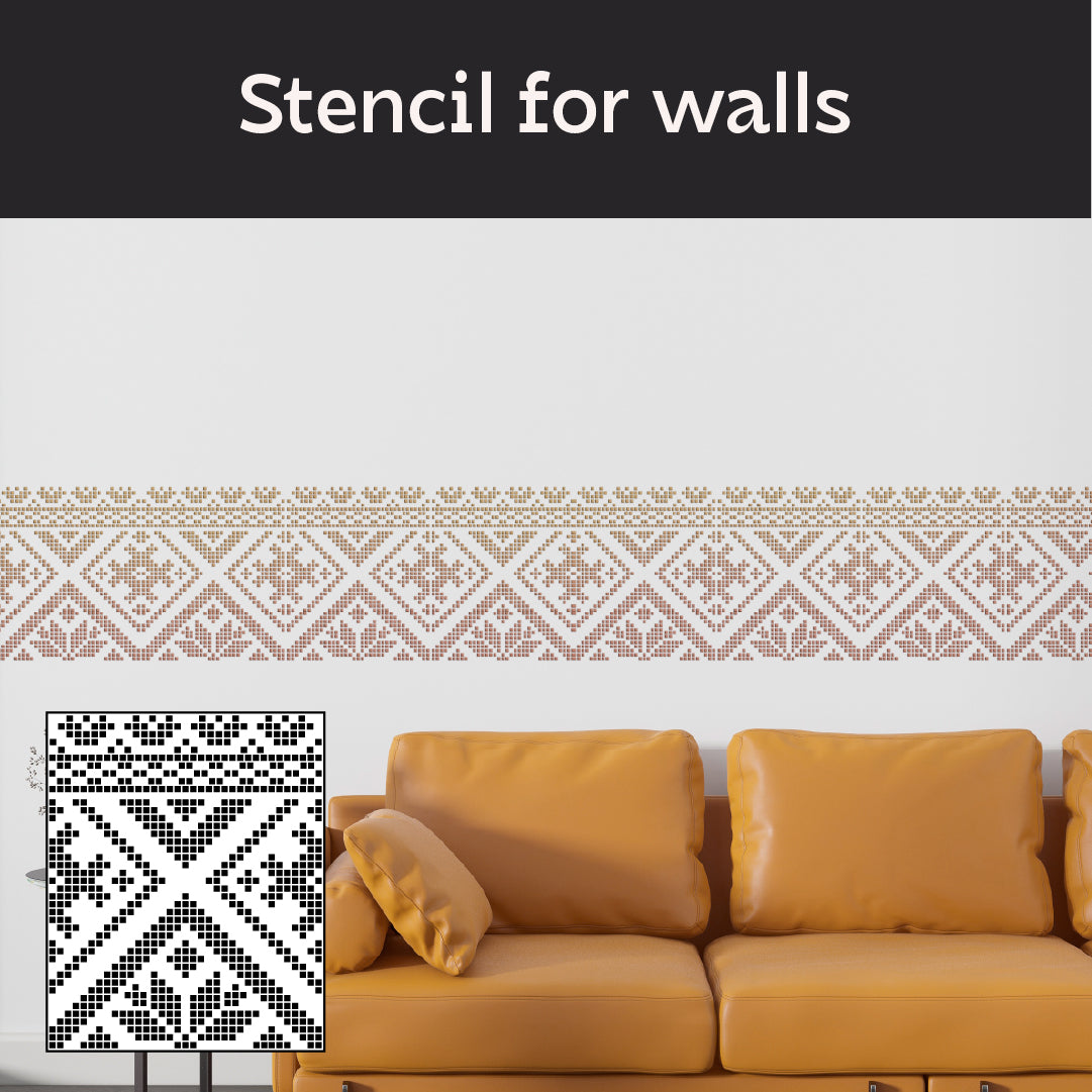 Traditional Ukrainian ornament: Vyshyvanka DFA stencil for exclusive decor 0.3-1 mm (Z00084)