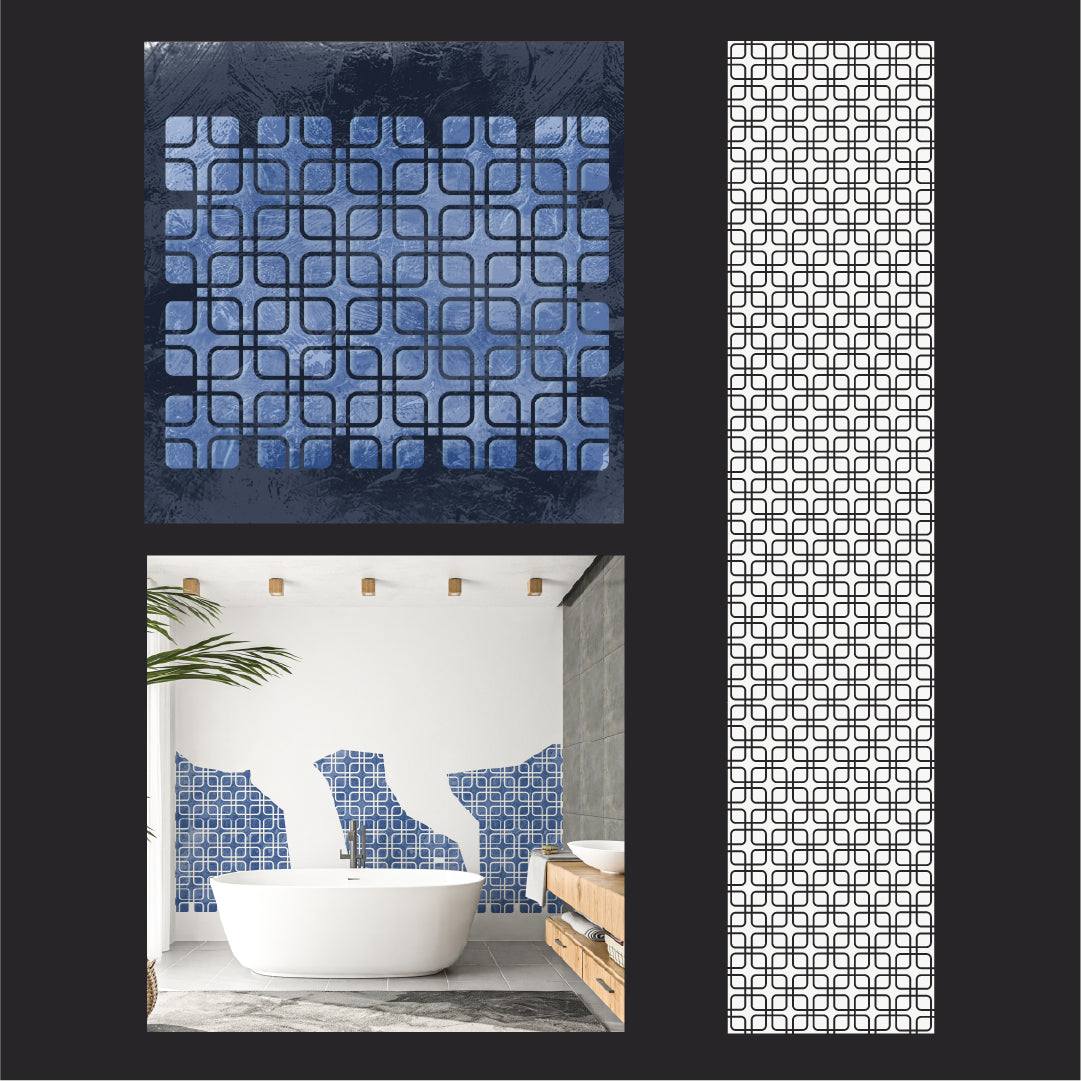 Reusable stencil DFA Geometric pattern for modern interior 0.3-1 mm (G00160)
