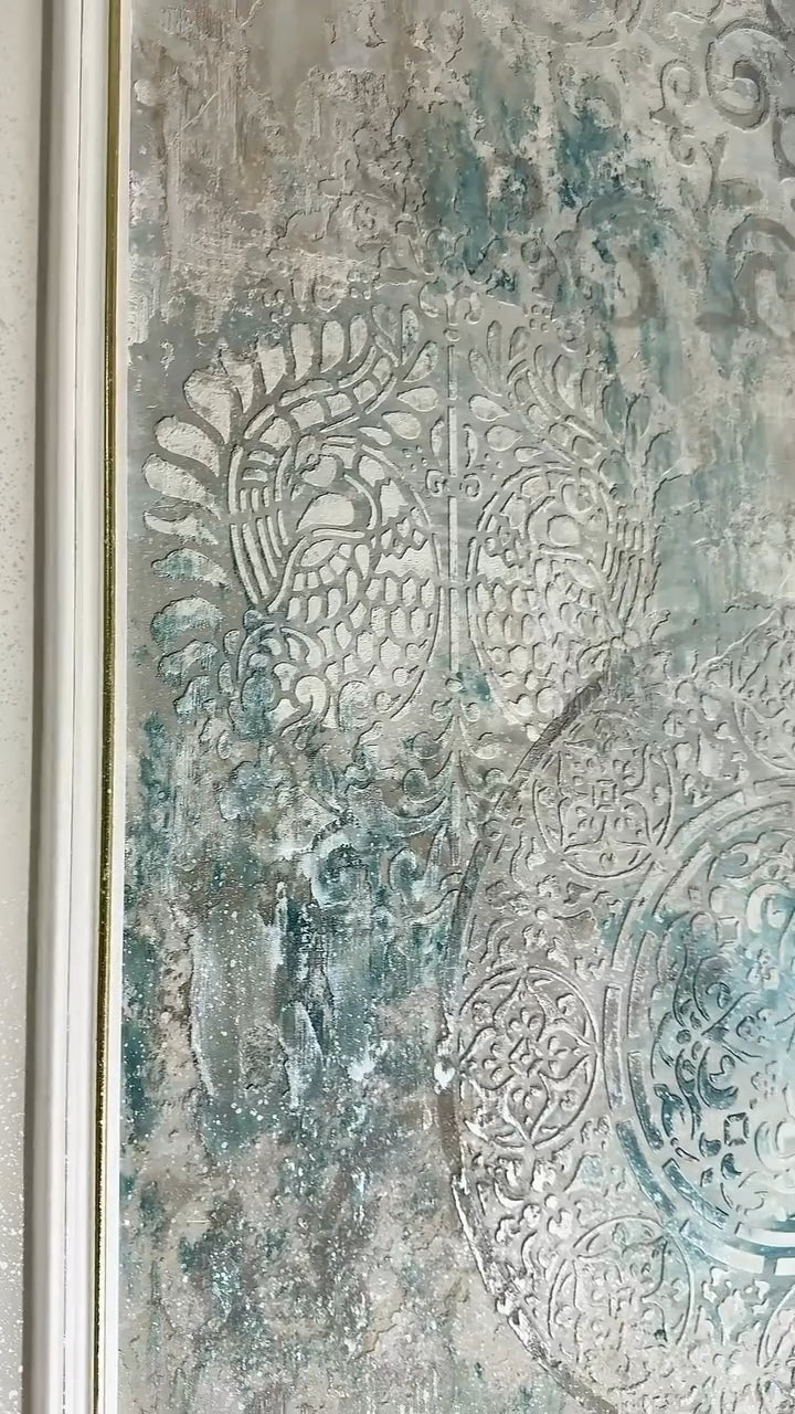 Set of 3 DFA stencils: Round, Oriental patterns and Damask – decorate your interior simply and beautifully 0.3-1 mm (N00149)