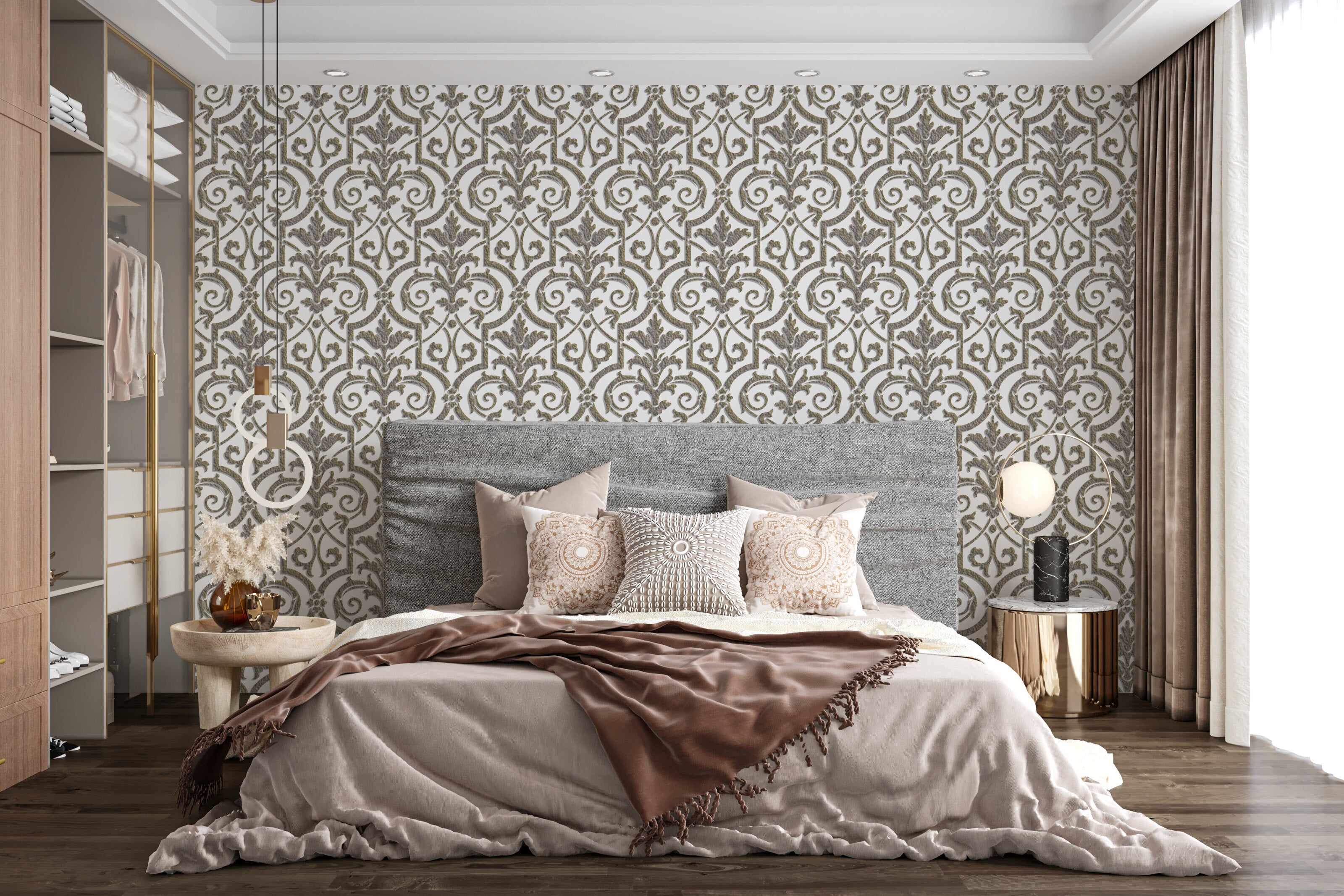 Decor with the charm of the East - stencil DFA for paint and plaster 0.3-1 mm (V000035-d)