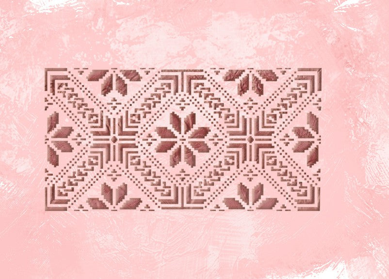 Decorative embroidery on walls using a DFA stencil 0.3-1 mm (Z00085)