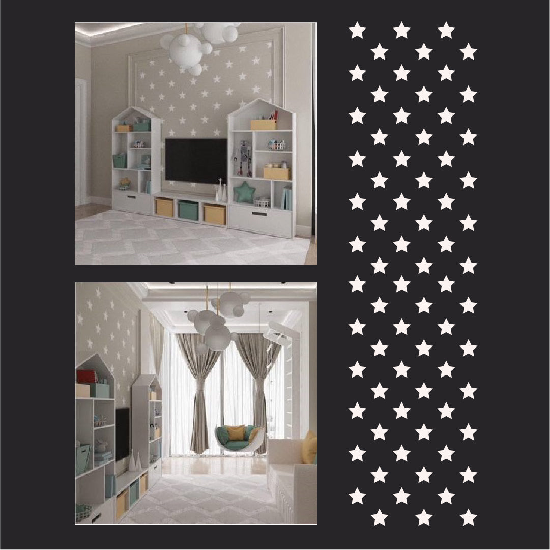 Decorative stencil DFA Stars - a stylish design for a children's room 0.3-1 mm (E00066)