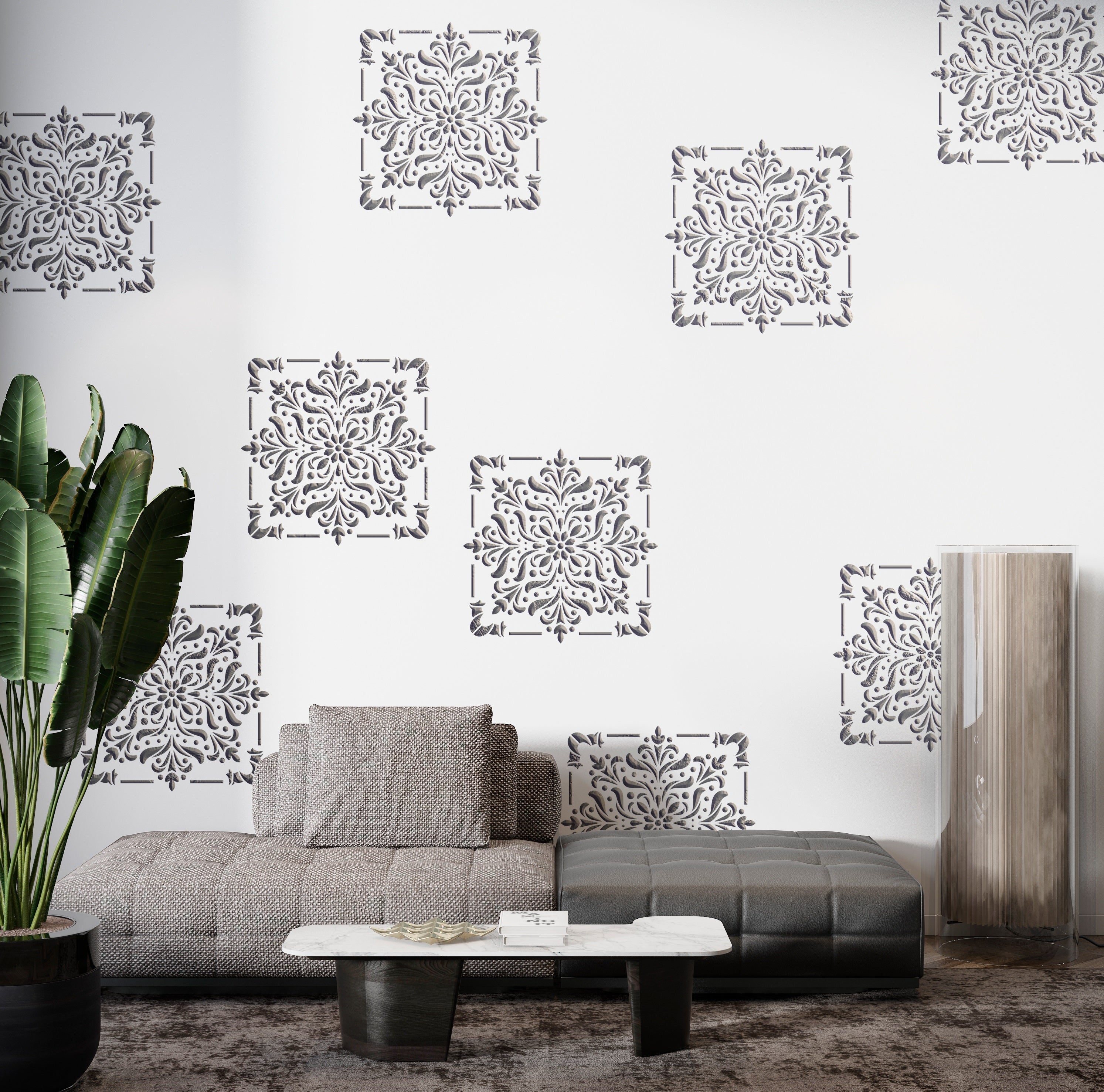 Decorate easily: stencil DFA Square pattern for your home 0.3-1 mm (K00123)