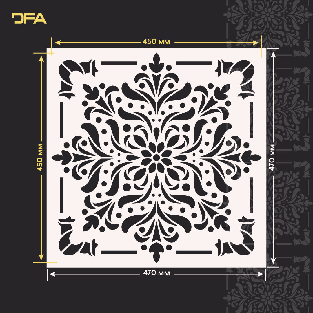 Decorate easily: stencil DFA Square pattern for your home 0.3-1 mm (K00123)