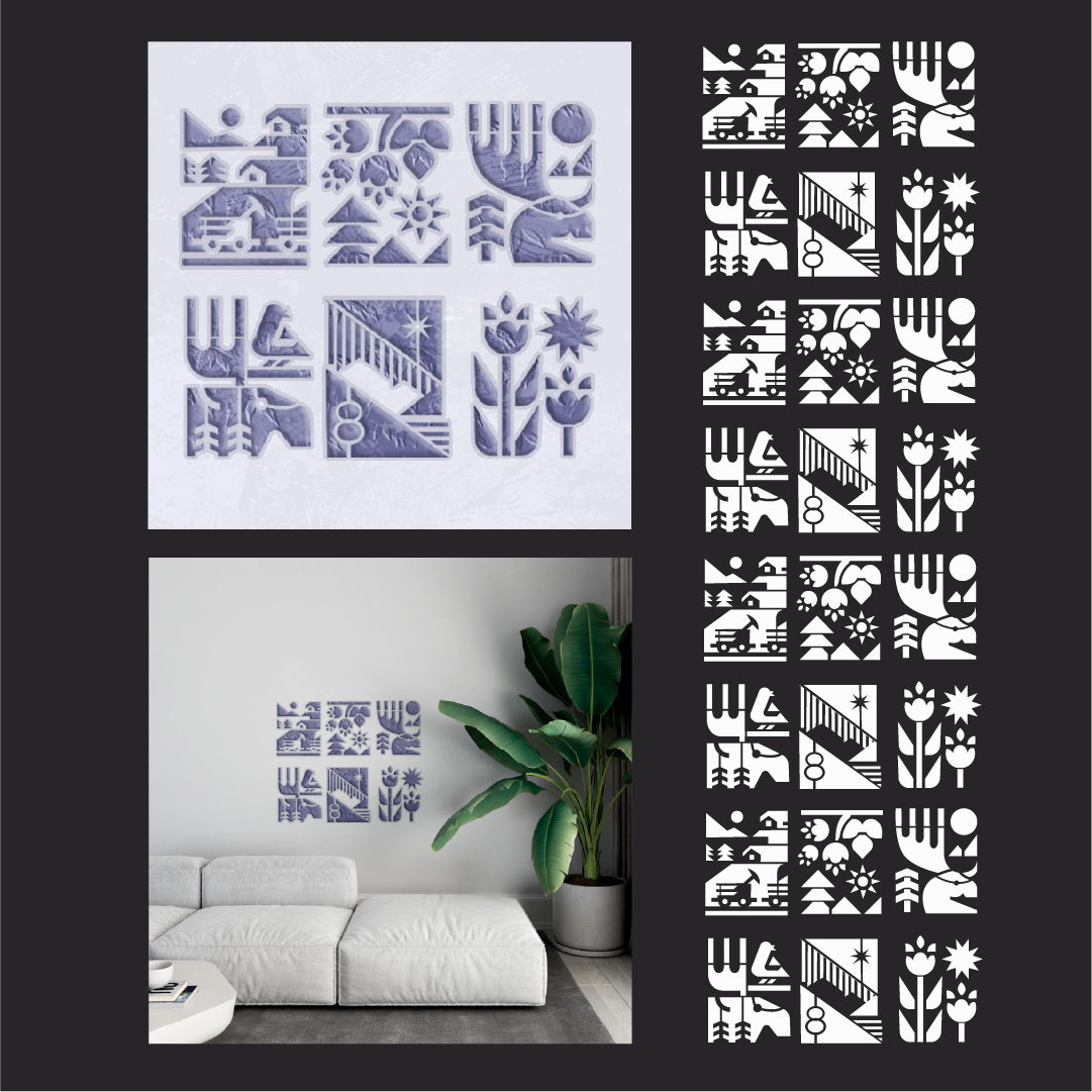 DFA Ethnic Natural Motifs Stencil: Easy Application, Professional Result 0.3-1 mm (P00172)