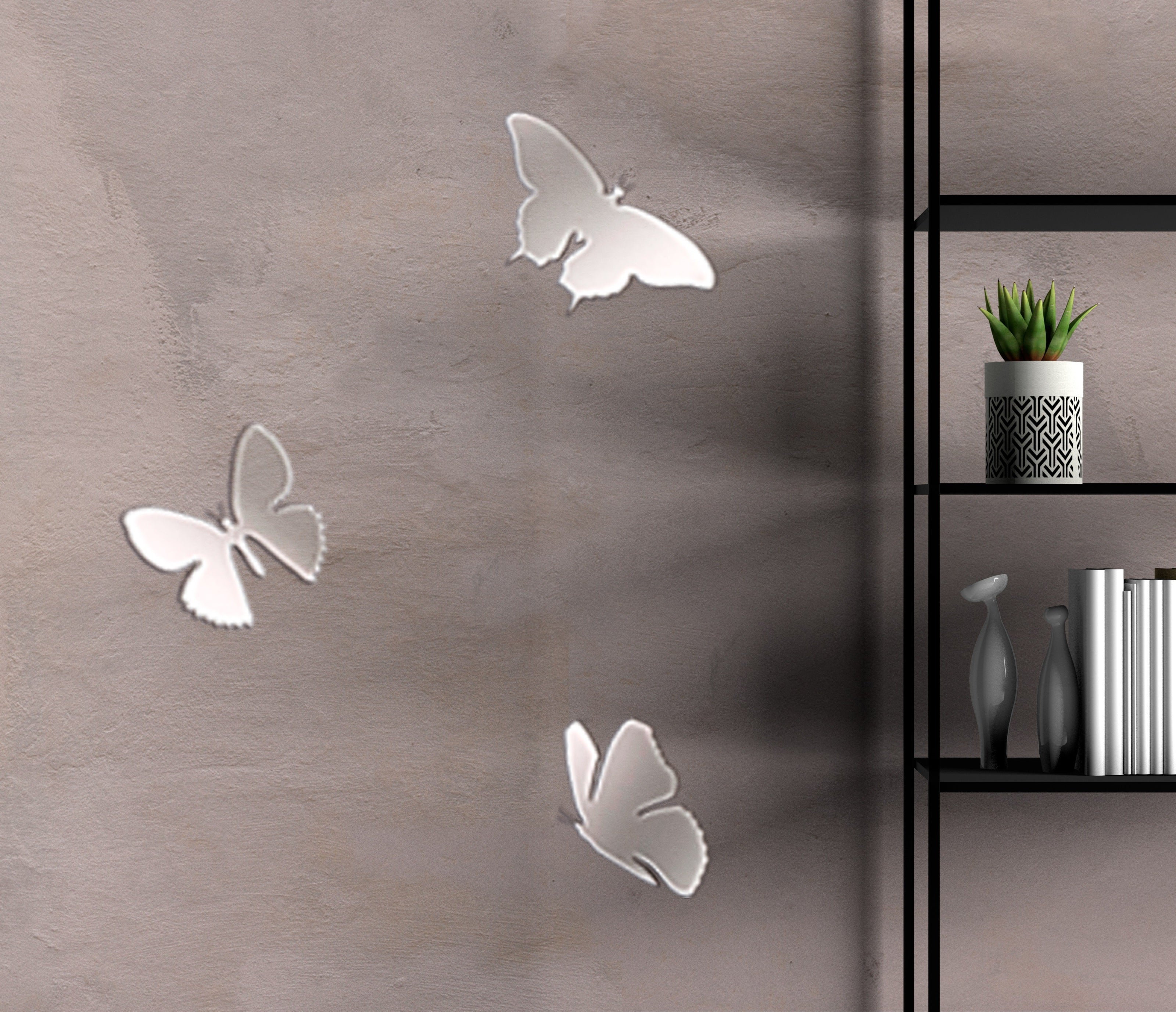 Mirror Butterflies DFA: Add lightness and light to your space, 3 pcs (YA00003)