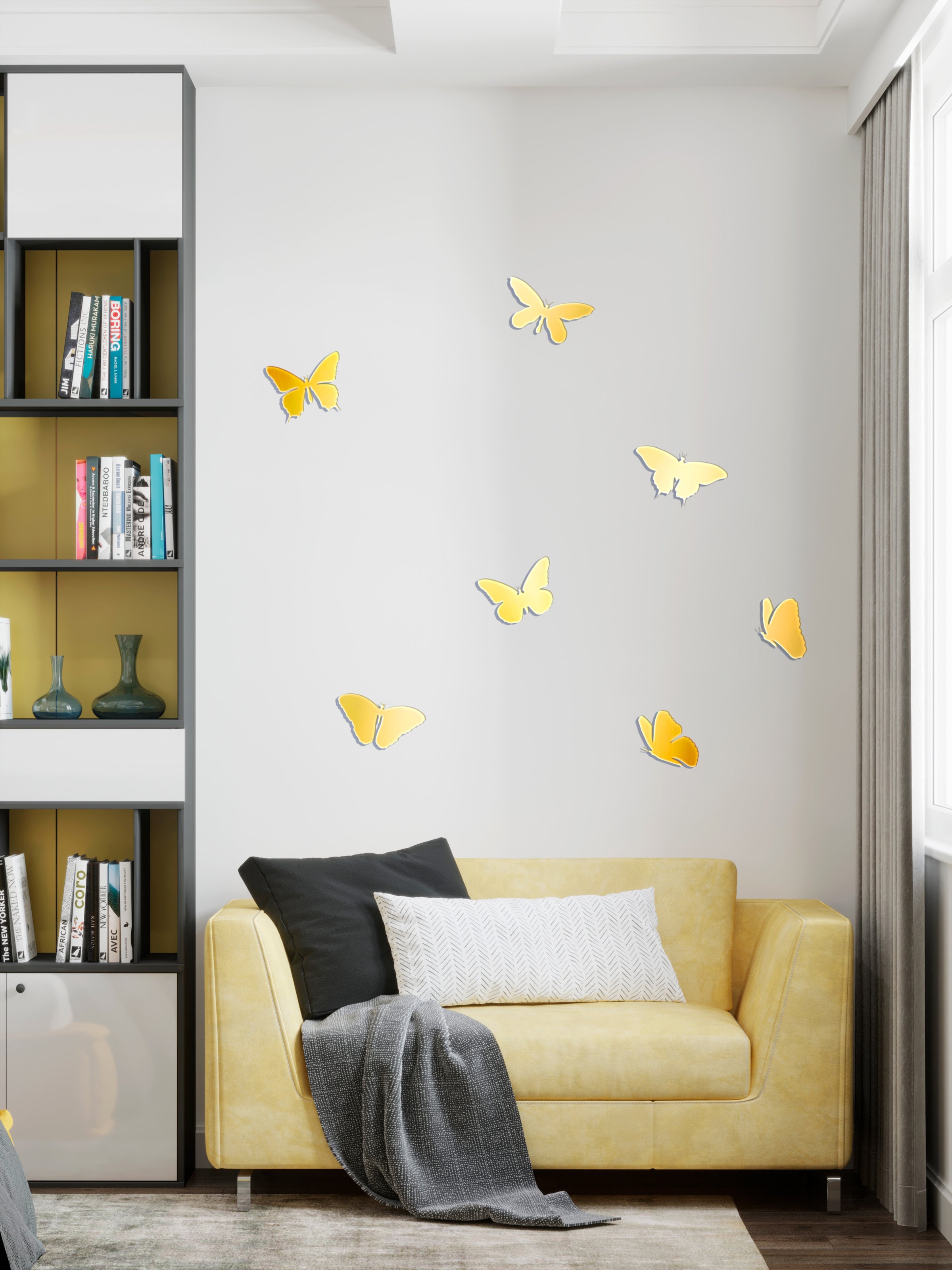 Mirror decor Butterflies DFA: Update your interior in minutes! 7 pcs (YA00002)